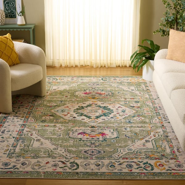Madison 9 ft. x 12 ft. Sage/Ivory Oriental Area Rug