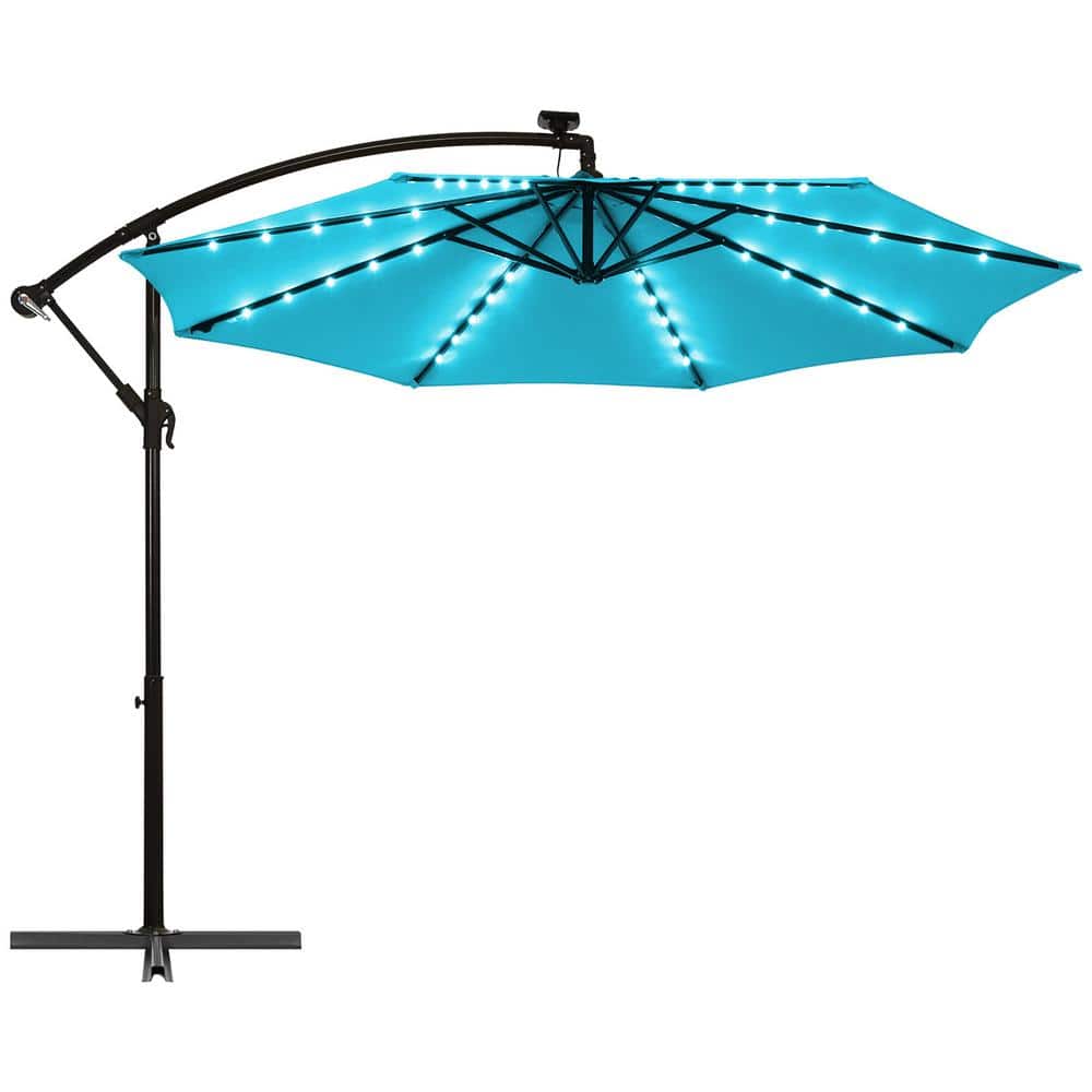 10 ft. Patio Metal Market Solar Tilt Patio Umbrella in Turquoise price history on PriceWatchPro