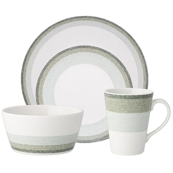 Noritake Colorscapes Layers Sage Porcelain 4-Piece Coupe Place Setting, Service for 1