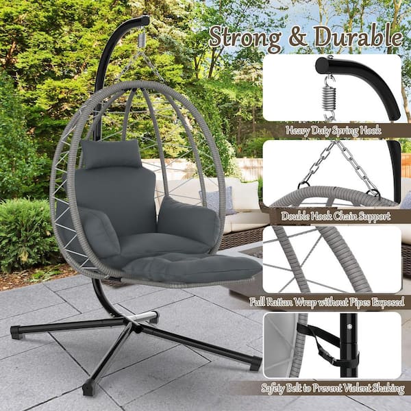 Bay front grey hanging basket chair sale