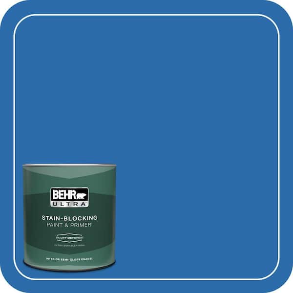 BEHR ULTRA 1 qt. #MQ4-24 Electric Blue Extra Durable Semi-Gloss Enamel Interior Paint & Primer