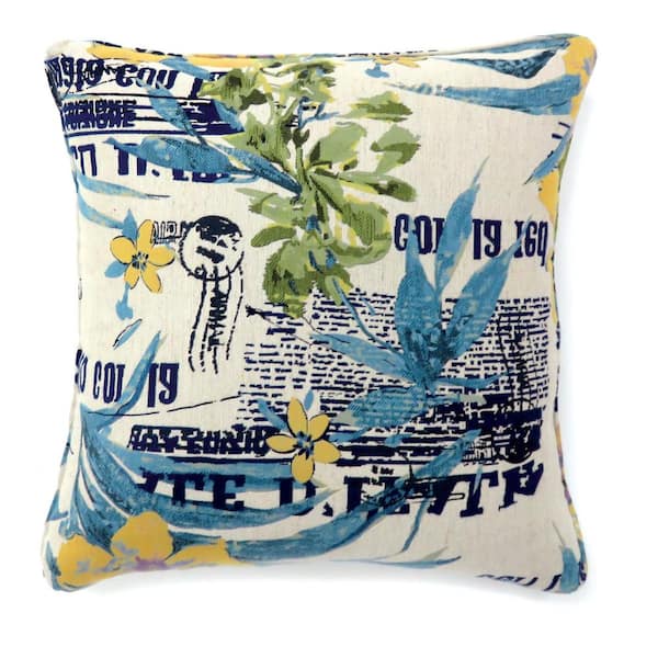 Isa Multicolored Floral Polyester 22 in. x 22 in. Throw Pillow