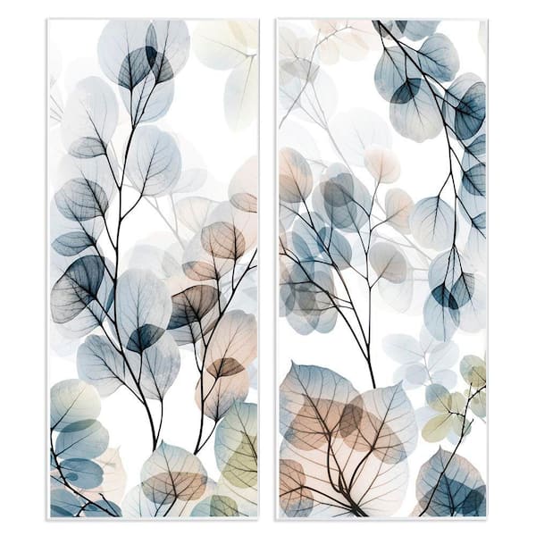 Elegant Abstract Botanical Plant Leaves by Albert Koetsier 2 Piece Unframed Graphic Art Print Nature 7 in. x 17 in.