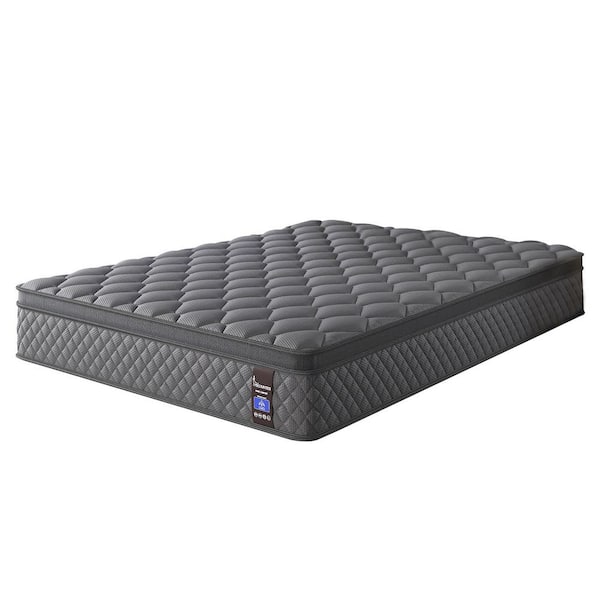 King Size Medium-Firm Gel Memory Foam Hybrid Mattress 12 in. Bed-in-a-Box Mattress in Gray