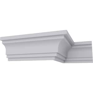 SAMPLE - 3 in. x 12 in. x 4 in. Polyurethane Traditional Smooth Crown Moulding