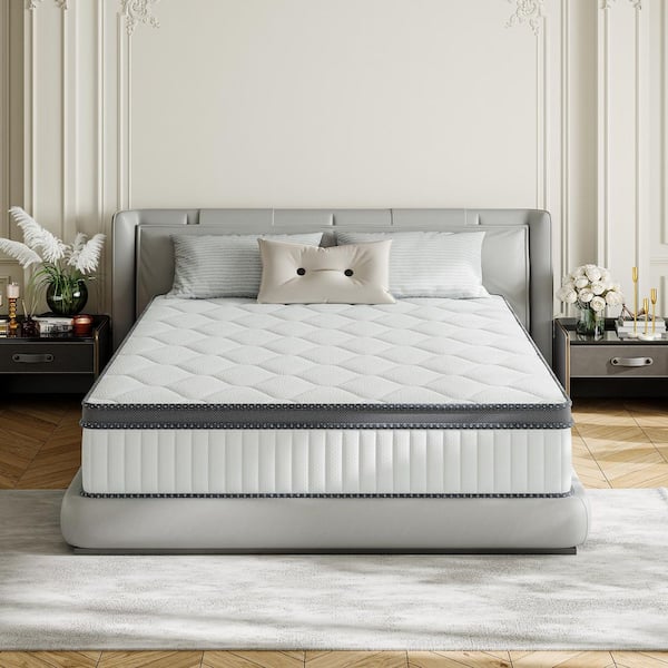 King Size Firm Hybrid Memory Foam 14 in. Motion Isolation Hypoallergenic Mattress in a Box