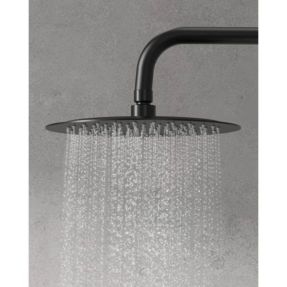 Matte Black Adjustable Rainfall Shower Head Set with Handheld Spray