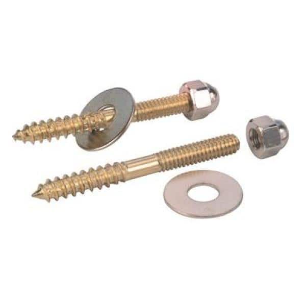 ProPlus Closet Screws 1/4 in. x 3-1/2 in. Brass Plated (2 Pack)