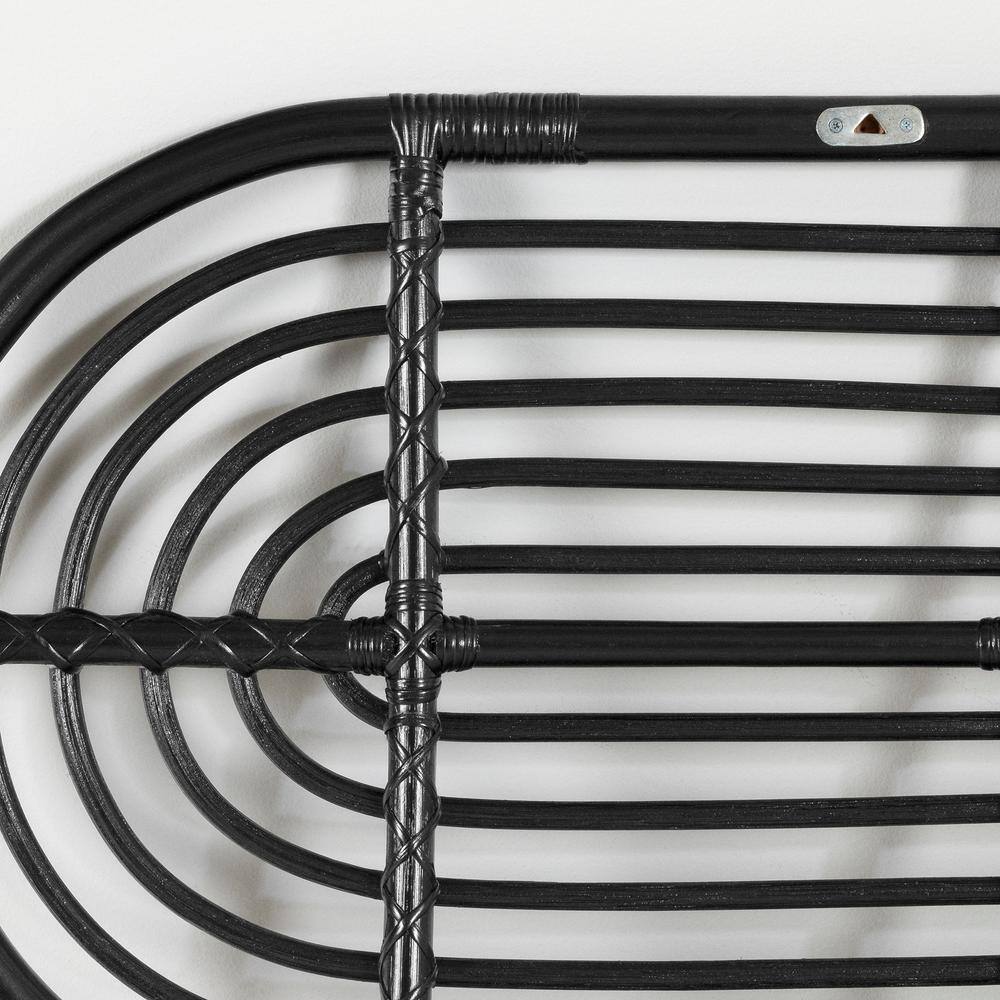 Full Black Rattan Panel Headboard