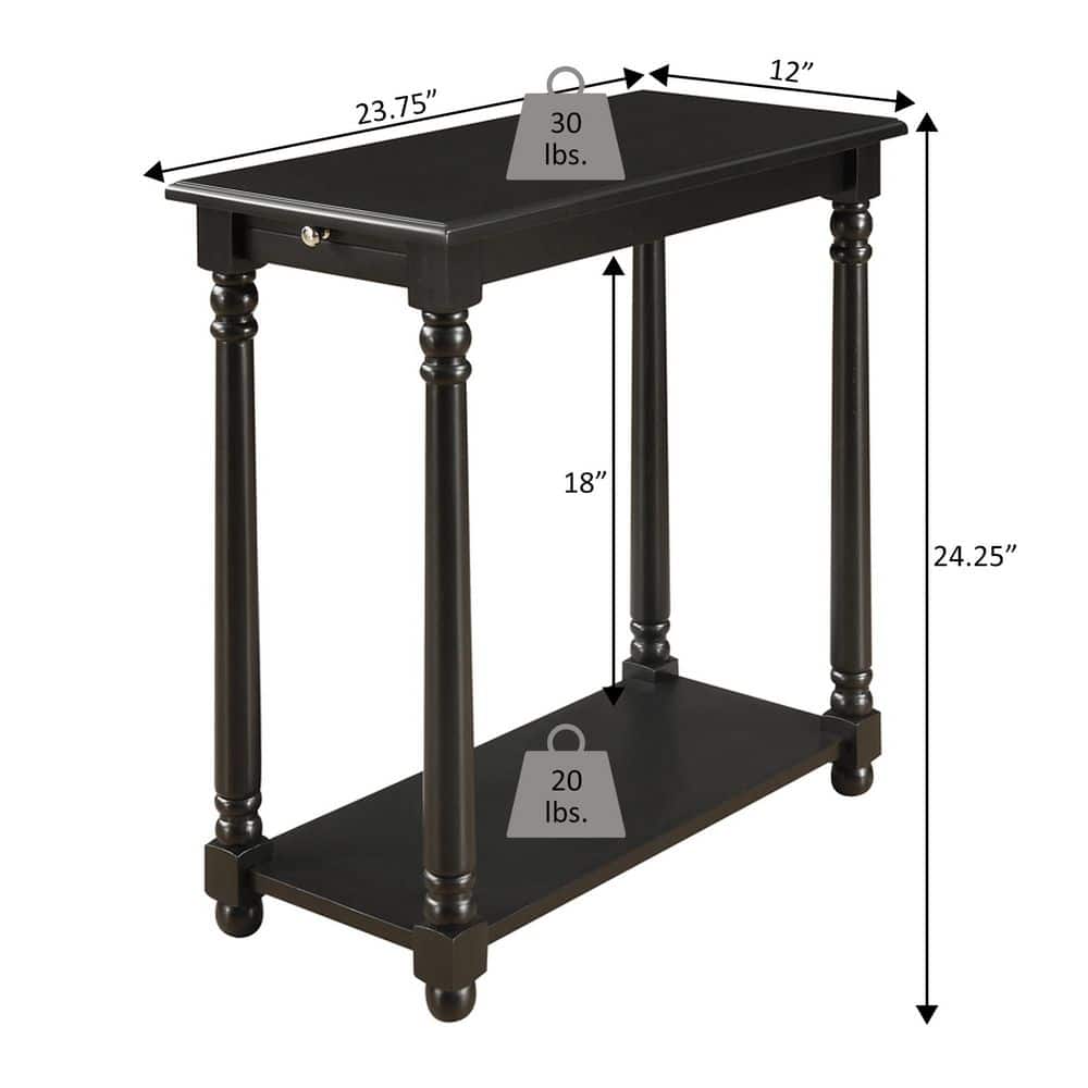 Elegant French Country Mahogany End Table with Concealed Tray