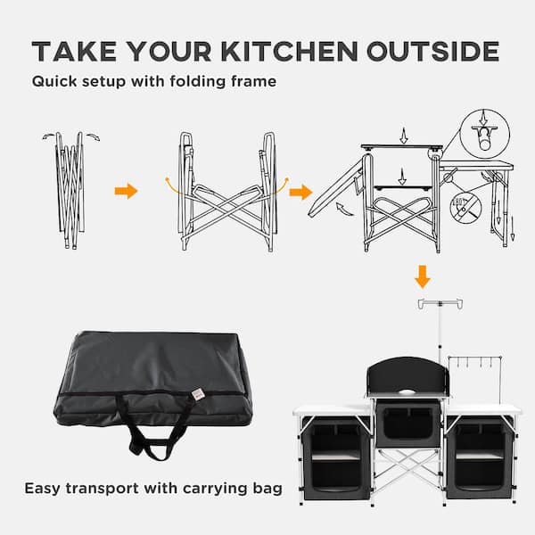 Outsunny - 18.9 in. Black 5-Drawers Door and Drawer Combo Unit