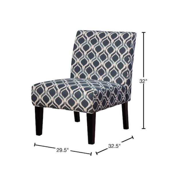 navy blue and white armchair