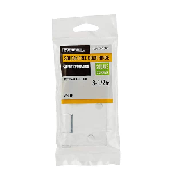 3-1/2 in. Square Radius White Squeak-Free Door Hinge