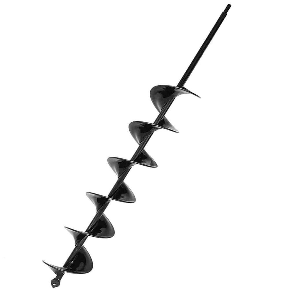 Angel Sar 24 in. Auger Black Steel Earth for Garden Backyard SVRG2728