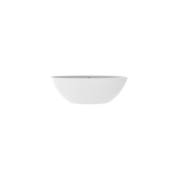 Badeloft USA Badeloft 71 in. Stone Resin Flatbottom Non-Whirlpool Bathtub in Matte White