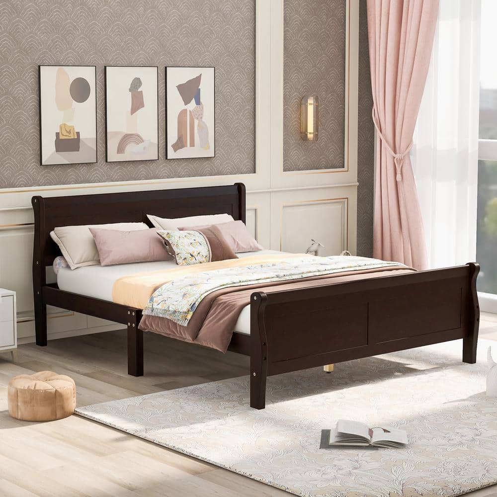 Espresso wood headboard discount