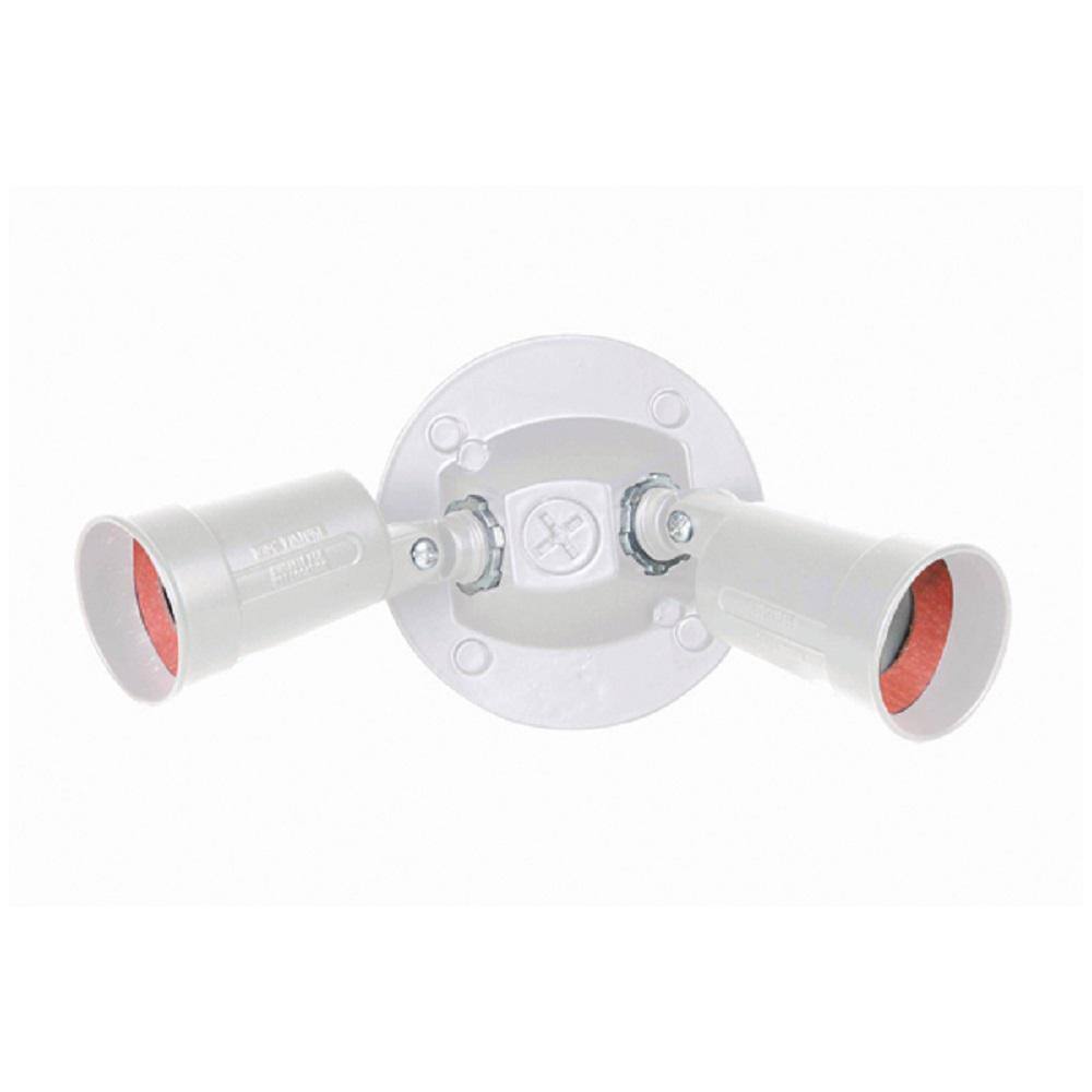 60-Watt 2-Light White Vandal Proof Wall Mount Outdoor Floodlight Area Light price history on PriceWatchPro