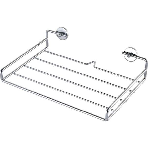 No Drilling Required Baath Plus 12 in. Towel Shelf in Chrome