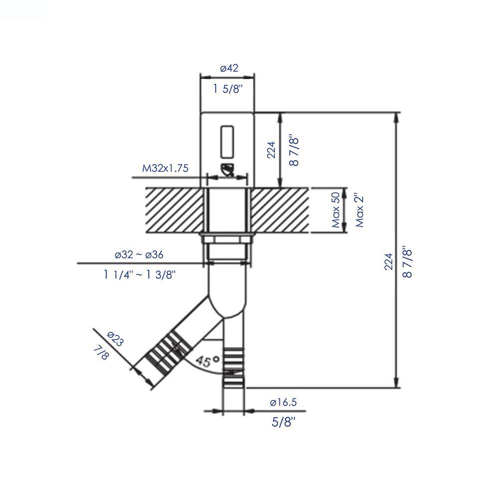 Polished Chrome Dishwasher Air Gap Cover and Tube