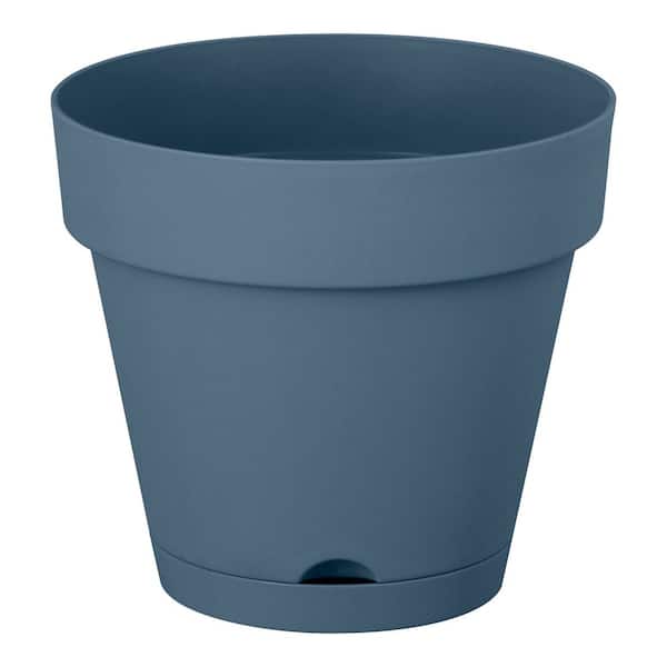 Vigoro 6 in. L x 6 in. W x 5.5 in. H Vivienne Blue Self-Watering Resin Planter