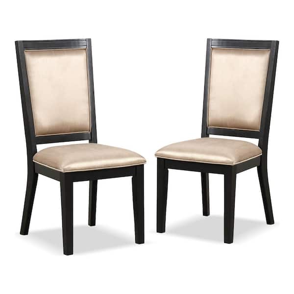 Furniture of America Demi Espresso Fabric Upholstered Dining Chairs (Set of 2)