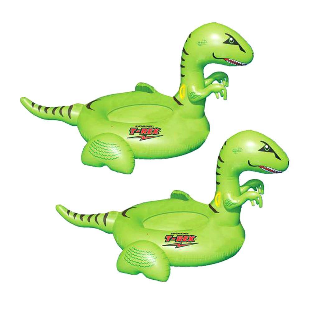 Swimline Green Vinyl Round Swimming Pool Kids Giant Rideable Dinosaur ...