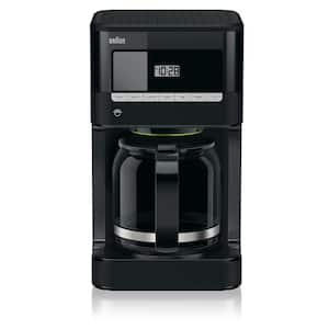 BrewSense 12-Cup Programmable Black Drip Coffee Maker with Temperature Control