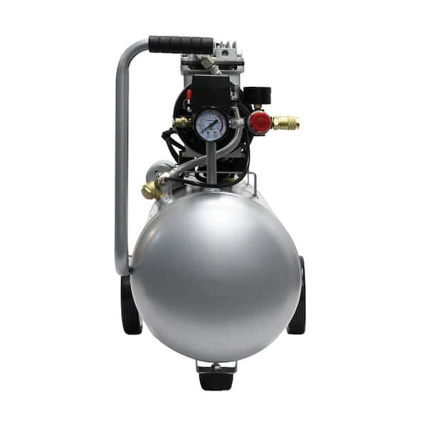 XtremepowerUS 8-Gallon Quiet Air Compressor – 1 HP Oil-Free, 52 DB, 180 PSI Max, 1750 RPM, 6" Wheels – Portable, With Air Filter Regulator – Grey