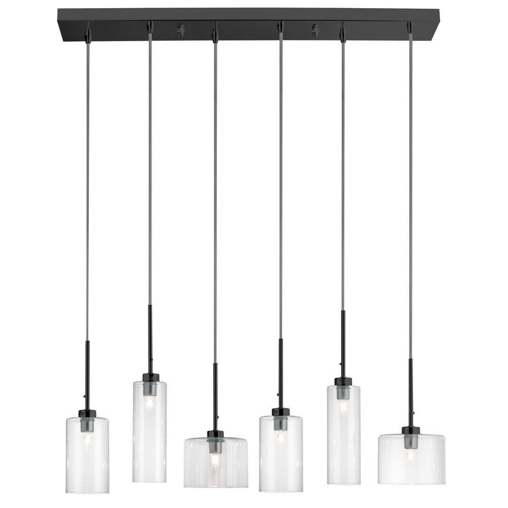 Dainolite Industrial Chic 6Light Matte Black Contemporary Pendant