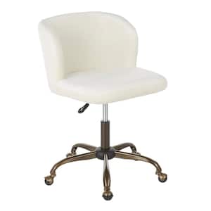 Fran Antique Cream Velvet Adjustable Task Chair