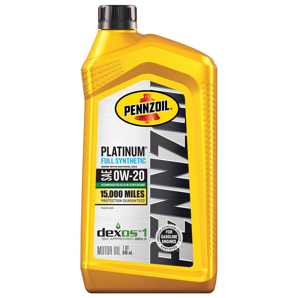 Pennzoil Platinum SAE 0W-20 Full Synthetic Motor Oil 1 Qt
