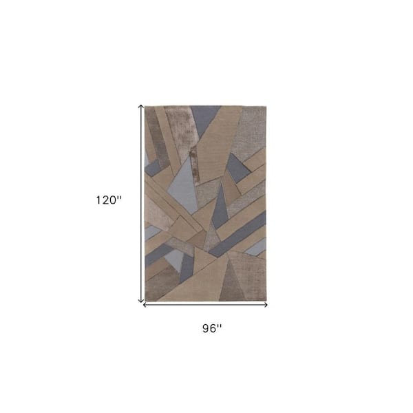2 ft. x 8 ft. Tan, Brown Geometric Area Rug