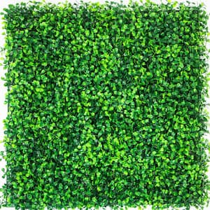 20 in. x 20 in. x 1.6 in. Boxwood Hedge Panels PE Artificial Grass Backdrop Wall Privacy Screen Vinyl Garden Fence
