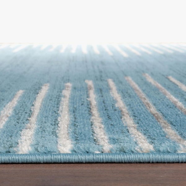 Bohemian Stripe Blue 2 ft. x 7 ft. Runner Rug