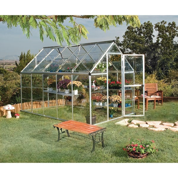 Harmony 6 ft. x 10 ft. Silver/Clear DIY Greenhouse Kit