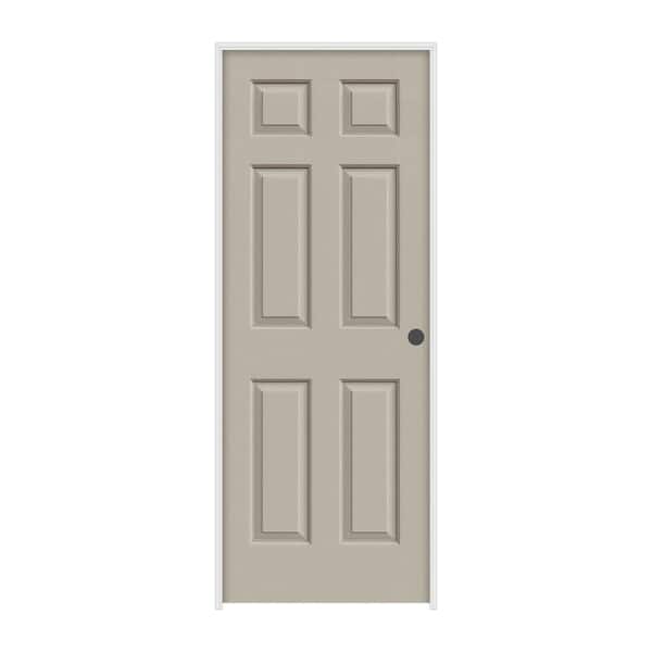 JELD-WEN 28 in. x 80 in. Colonist Desert Sand Painted Left-Hand Textured Molded Composite Single Prehung Interior Door