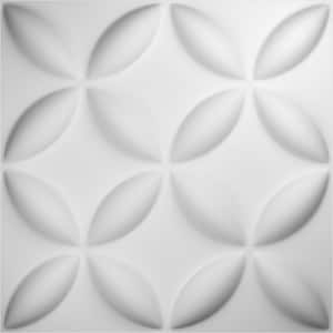 Wallflower White 1 in. x 1-3/5 ft. x 1-3/5 ft. White PVC Decorative Wall Paneling 1-Pack