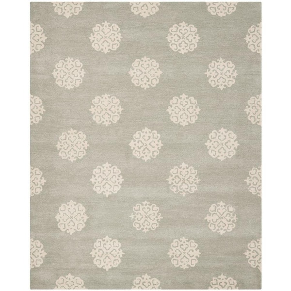 SAFAVIEH Soho Grey/Ivory 8 ft. x 10 ft. Geometric Medallion Area Rug