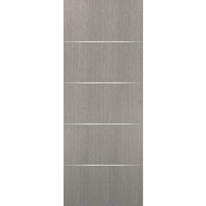 0020 18 in. x 80 in. Flush No Bore Solid Core Grey Ash Finished Pine Wood Interior Door Slab