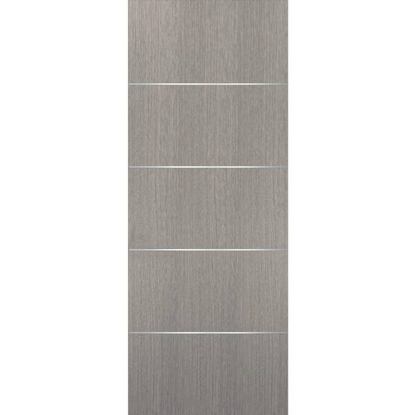 Sartodoors 0020 18 in. x 84 in. Flush No Bore Solid Core Grey Ash Finished Pine Wood Interior Door Slab