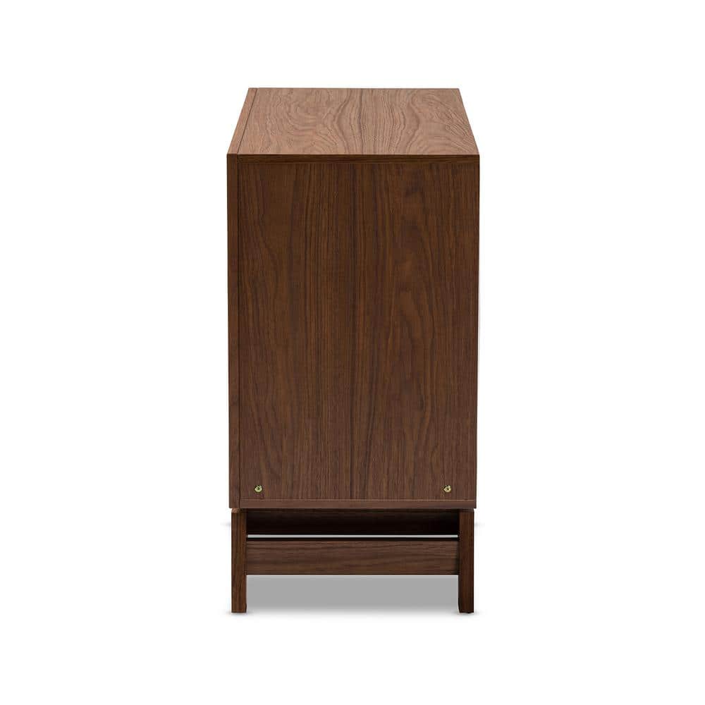 Svante Mid-Century Walnut Finish 6-Drawer Chest with Gray Gradient