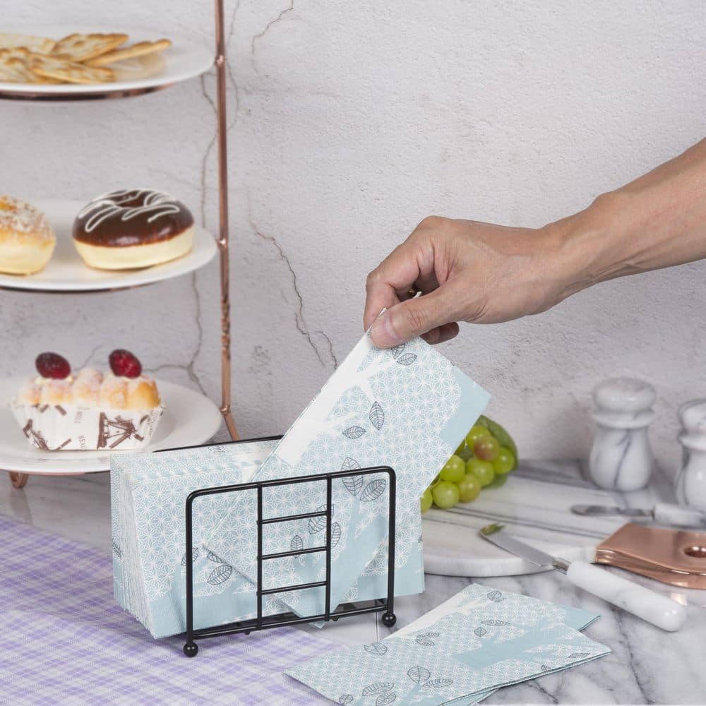 Black Iron Wire Napkin Holder for Kitchen Counter