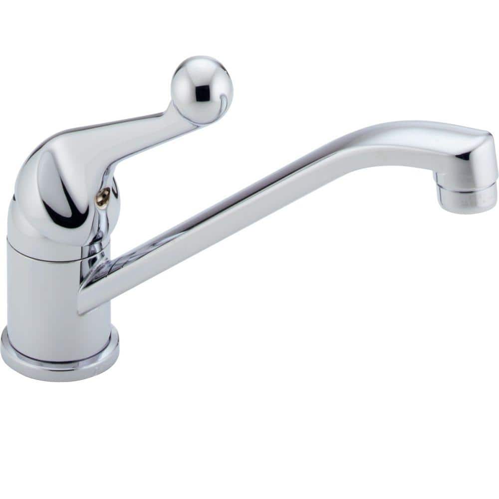 delta classic single handle standard kitchen faucet with fittings in chrome 101lf wf the home depot