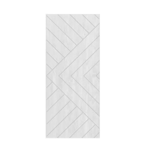 CALHOME 30 in. x 96 in. Hollow Core Textured White Stained Wood Interior Door