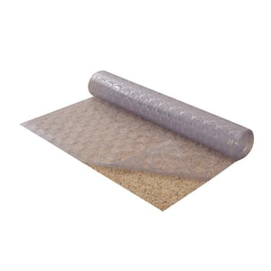 27 in. x 12 ft. Clear Mosaic Plastic Vinyl Premium Heavy Duty Floor Runner/Protector for Carpet Floors