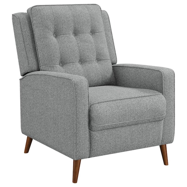 Coaster Davidson Grey Upholstered Tufted Push Back Recliner
