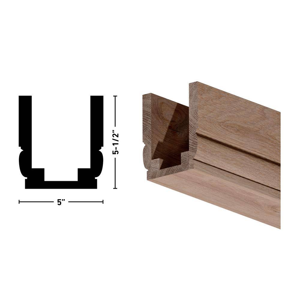 Natural White Oak Unfinished U-Shaped Decorative Beam