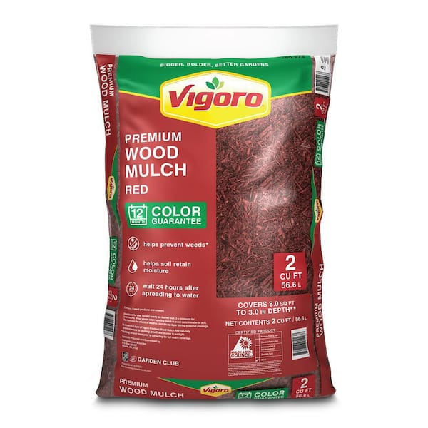 Reviews for Vigoro 2 cu. ft. Bagged Premium Red Wood Mulch Pg 1 The
