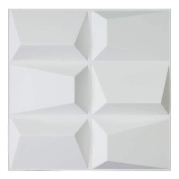 Art3dwallpanels 19.7 in. x 19.7 in. x 1 in. White PVC 3D Wall Panels Interior Wall Design (12 Panels/case)