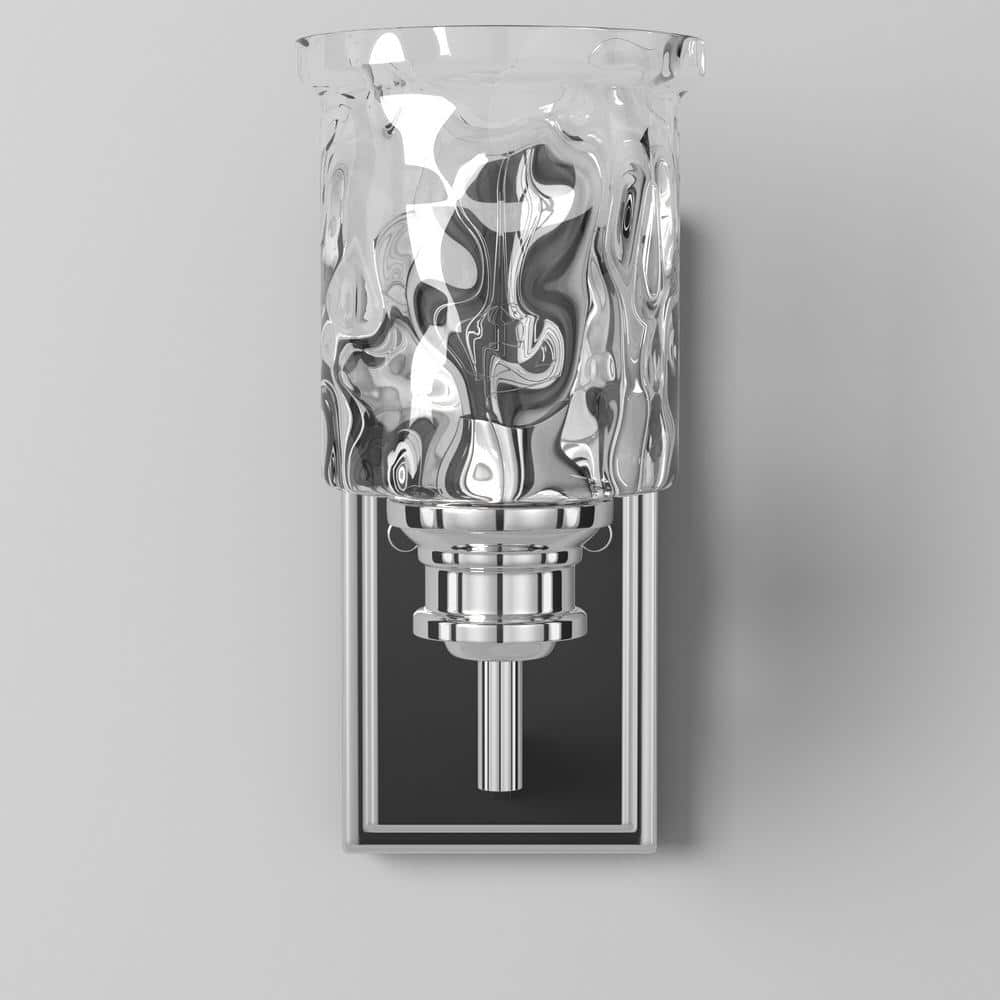 Polished Nickel 10" Modern Wall Sconce with Glass Shade
